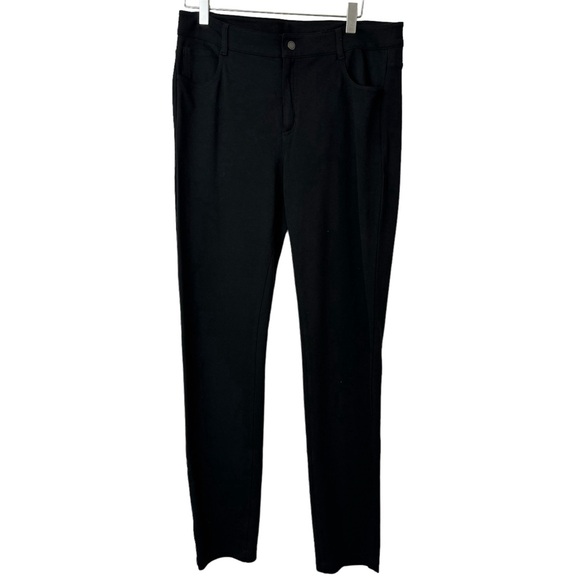 Athleta Black Skinny Ponte Stretch Knit Pants Size 12 - Picture 2 of 10